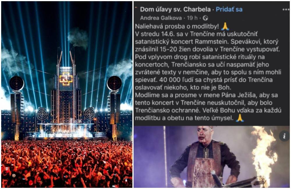 Foto: Veriaci plánujú adoráciu proti konaniu „satanistického“ koncertu kapely Rammstein v Trenčíne