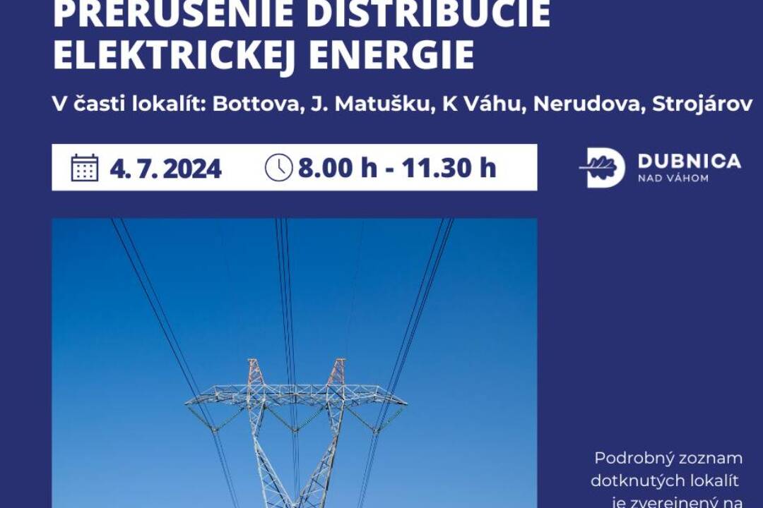 Foto: Vo štvrtok bude niekoľko ulíc v Dubnici nad Váhom bez elektriny 