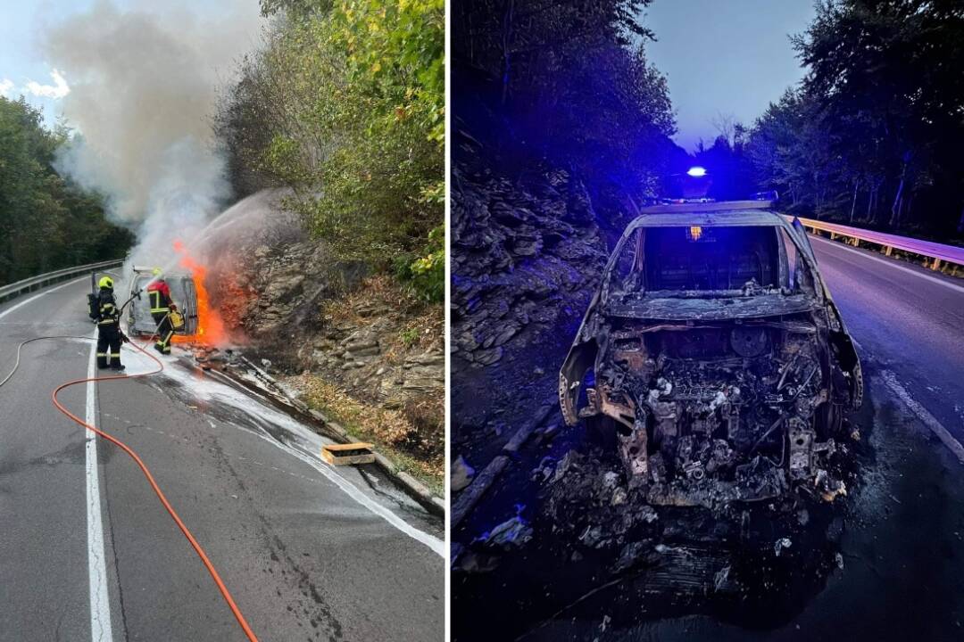 FOTO: Hasiči zasahovali na Fačkovskom sedle. Pri hasení ich zasiahli vybuchnuté tlakové nádoby