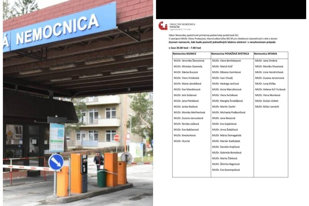 FOTO: Preštudujte si, do ktorej z nemocníc v rámci kraja pocestujete, ak bude vaše dieťa potrebovať hospitalizáciu