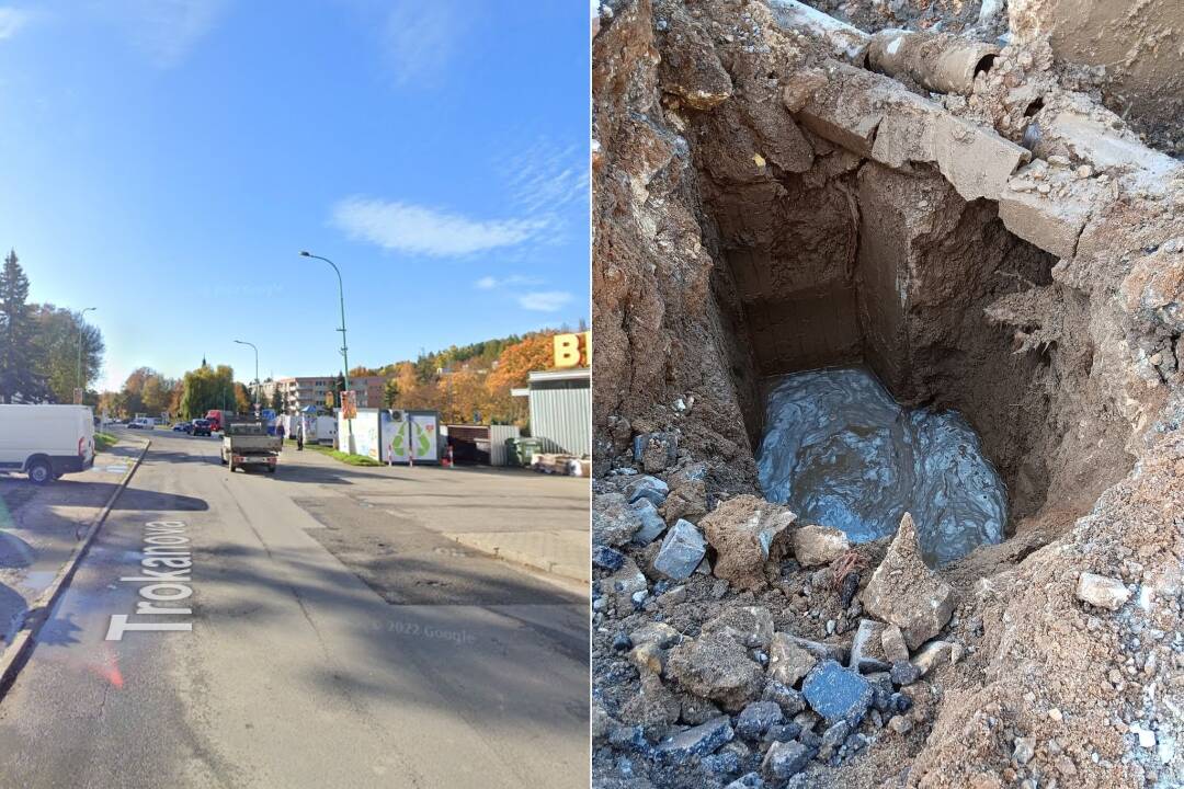 Foto: Rozkopaná Trokanova ulica v Myjave bude obmedzená ešte niekoľko mesiacov. Opravia ju však skôr ako sa plánovalo