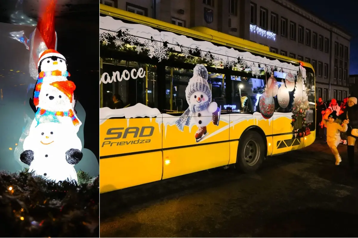 FOTO: Vyzdobený vianočný autobus MHD majú aj Partizánskom. Radosť priniesol už po štvrtýkrát