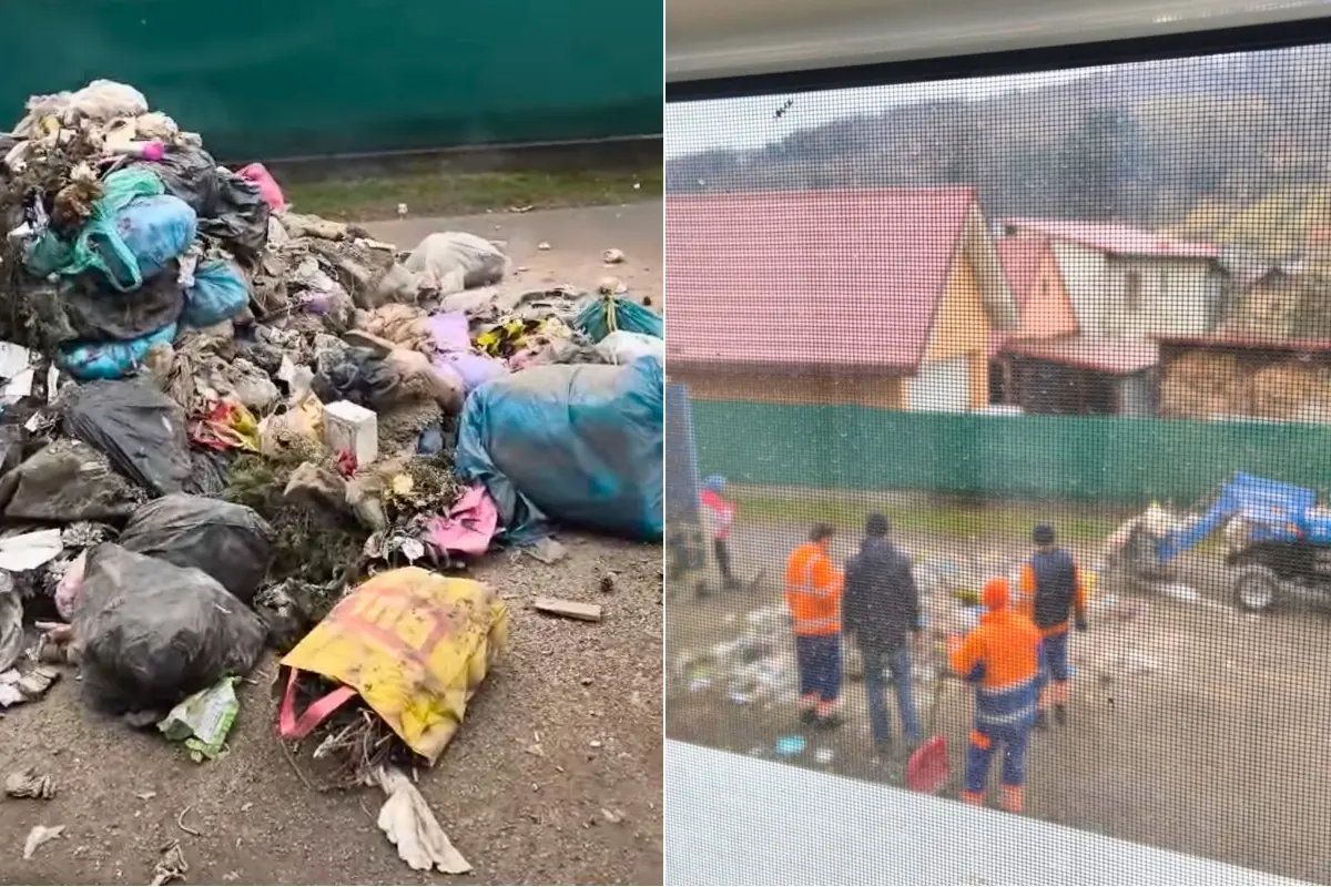 Foto: VIDEO: Kvôli horúcemu popolu museli vysypať tonu odpadu. V Dolnej Breznici sa obávali, že zhorí smetiarske auto