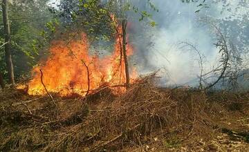 Pri Považskej Bystrici horel les: Požiarnici museli postupovať peši kvôli neprístupnému terénu 