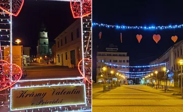 Prievidza dýcha valentínskou náladou. Námestie slobody zdobia zamilované drevené srdcia