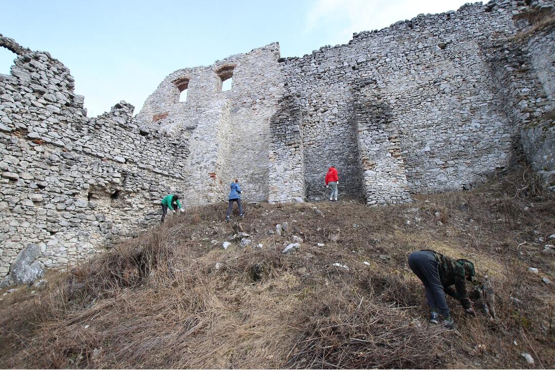 FOTO: Víkendovú brigádu na hrade Tematín majú za sebou. Okrem slovenčiny tam zneli aj iné jazyky , foto 2