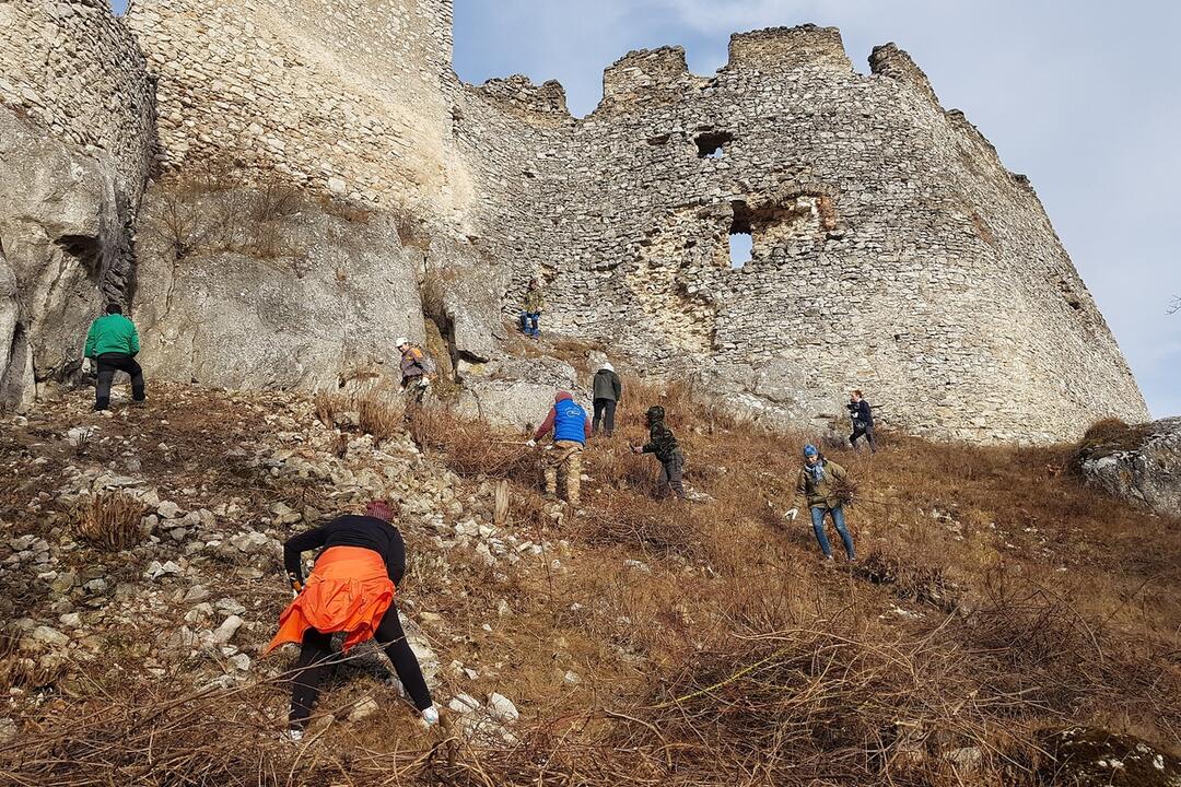 FOTO: Víkendovú brigádu na hrade Tematín majú za sebou. Okrem slovenčiny tam zneli aj iné jazyky , foto 12