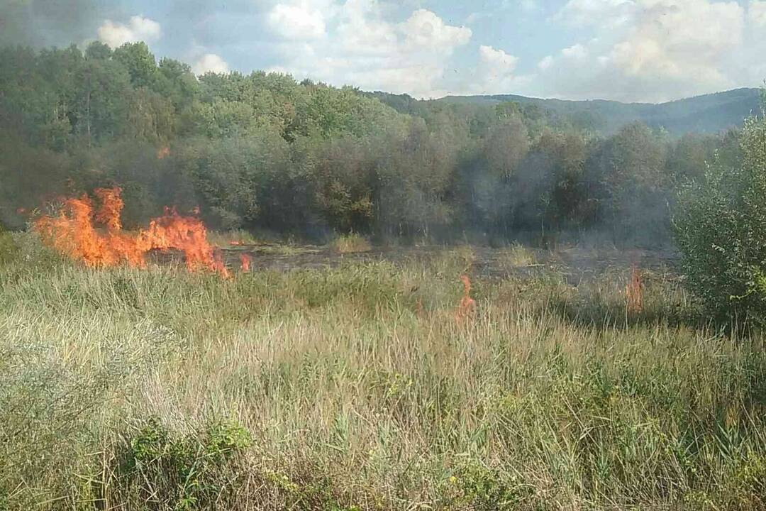 FOTO: Požiar trávy pri Prievidzi, foto 2