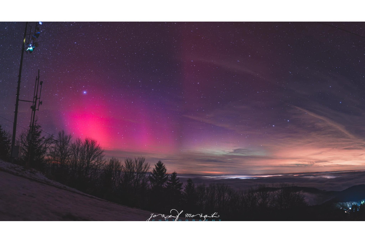 FOTO: Ukážková polárna žiara sa fotografovi naskytla na Nový rok. Neváhal a s fotoaparátom vybehol na Inovec, foto 2